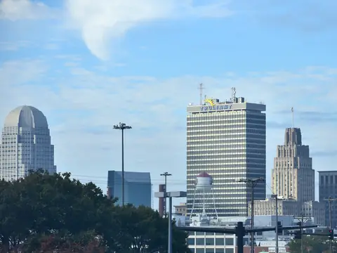 The Winston-Salem skyline on a clear day